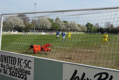 a diving golakeeper cannot stop the ball