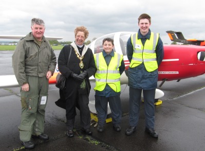 Councillor Patricia Hobby with an Air Training Corps Glider