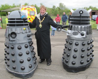 Councillor Patricia Hobby meets Dalek
