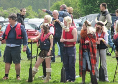 Vikings waiting to board Dragon Boats