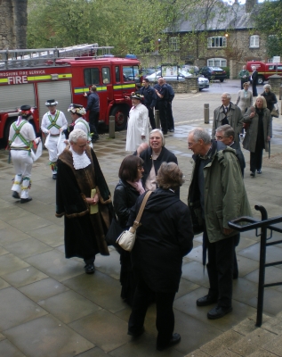 Morris Men and Fire Men Before the Mayor Making