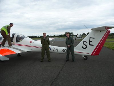 Training aircraft on the ground