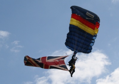Parachuting in the Flag