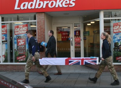 Royal Navy Medics carry stretcher