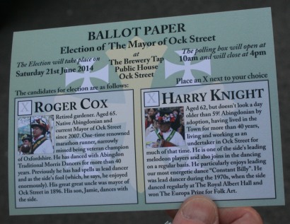 Mayor of Ock Street Ballot Papers