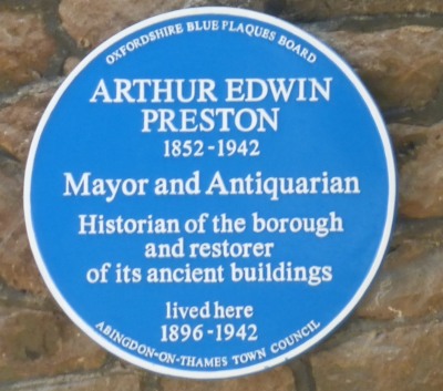 Arthur Preston Blue Plaque