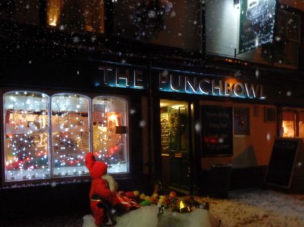 Snowfall outside The Punchbowl